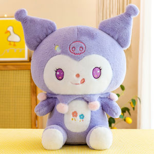 YF Cute Sanrio Kuromi plush doll gift for girlfriend Baby Soothing Toys Home Decor Throw Pillow FY