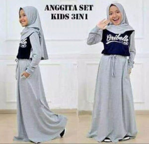 FEMMESHOPA - SETELAN ANAK / BAJU ANAK PEREMPUAN / SETELAN ANAK MURAH - PRM SET ANGGITA KID