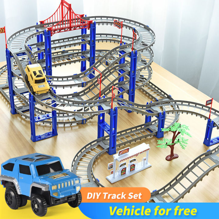 COD】DIY 140Pcs Set Variety Race Track with Vehicle Shuttler