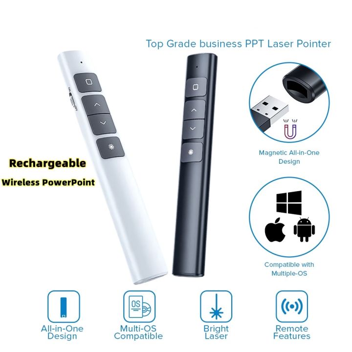 【Ready Stock】2.4GHz Wireless Pointer Presentation Rechargeable Clicker