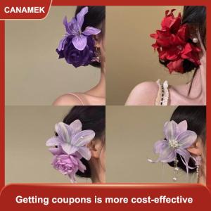 【CANAMEK】 1PC Bohemian kỳ nghỉ phong cách hoa Clip tóc thời trang mô phỏng hoa kẹp tóc cho phụ nữ cô gái ngọt ngào Phụ Kiện Tóc Quà Tặng
