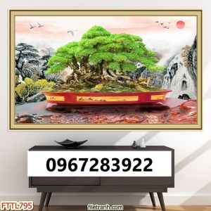 Gạch tranh đẹp 3D hoa mai