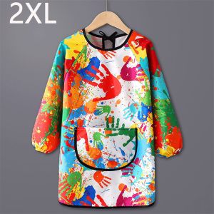 WAYCAI Polyester Kids Painting Apron Long Sleeved Waterproof Art Bibs Cosplay Costume Cooking Apron