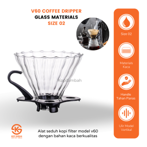 Coffee Dripper V60 Glass Kaca Size 01 Alat Seduh Pembuat Kopi Filter Manual Brew V 60 Driper