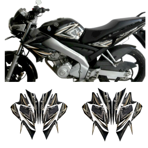STIKER STRIPING LIS LES BODY MOTOR YAMAHA VIXION TAHUN 2008 HITAM 1SET STANDAR