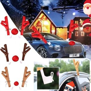 Car Motorcycle Reindeer Antler Christmas Decor Auto Truck SUV Van Santa Claus Reindeer Antlers Decor
