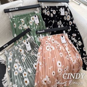 ROK PLISKET PANJANG MOTIF DAISY TERBARU