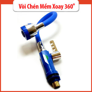 Vòi rửa chén nước lạnh xoay 360 bẻ thân mềm màu đen sang thân bọc cao su