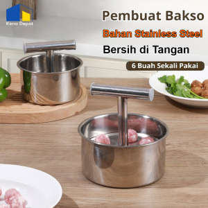 【COD / Dikirim dalam 24 Jam】XlAOMI Pembuat Bakso/Cetakan Bakso Stainless Steel / Alat Pembuat Bakso Manual Anti Lengket / Cetakan Bakso Tangan Stainless Steel