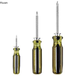 【Special price】Huan Double-Use Screwdriver Slotted Cross Strong Magnetic Ratchet Screwdriver Telescopic Double Head Screw Driver Translucent Handle