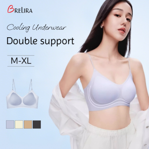 【SINGABRALETTE】0.1cm Ultra-Thin Ice Silk Bra Seamless Wireless Underwear Comfort Breathable Beauty Back Push Up Bra Lingerie冰絲內衣