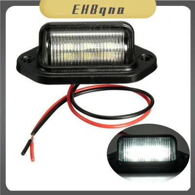 SH💥 ไฟป้ายทะเบียน6 LED 12V กันน้ำ1ชิ้นโคมไฟรถพ่วงรถบรรทุก