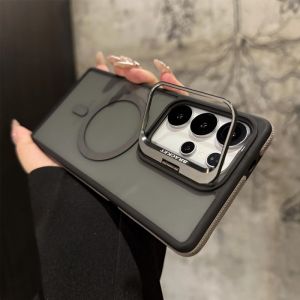 For Magsafe Magnetic Metal Lens Protection Stand Case For Galaxy Samsung S24 S25 S22 S23 Ultra Plus FE Shockproof Cover Bumper