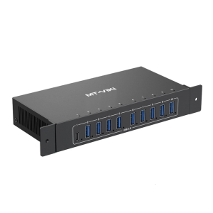 10 Port USB3 Center 5Gbps Data Coordinate 105W Charging Capacity Industrial Metal Plan For Phone Group Control And Mass File Copying