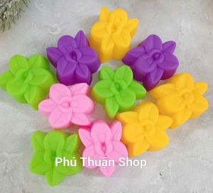 SET 10 KHUÔN SILICON HÌNH HOA 5 CM DÙNG ĐỂ HẤP BÁNH BỎ DA LỢN ĐỔ RAU (NHIỀU MẪU )