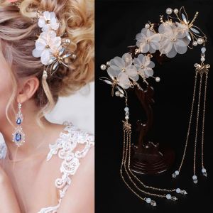 XINSU38 Hair Accessories Wedding Traditional Butterfly Chinese Dragonfly Hairpin Tassel Headwear Hair Clips