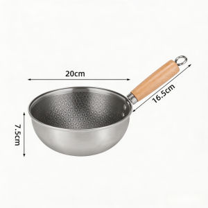 LILIER 304 Stainless Steel Honeycomb Wok Non Stick With Lid Suitable For All Stoves