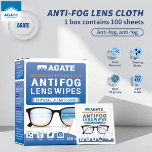 【Agate Design】 100PCS Glasses Anti Fog Wipes Anti Fog Wipe Kertas Lensa Lap Eyewear Lens Wiping Paper Pembersih Cermin