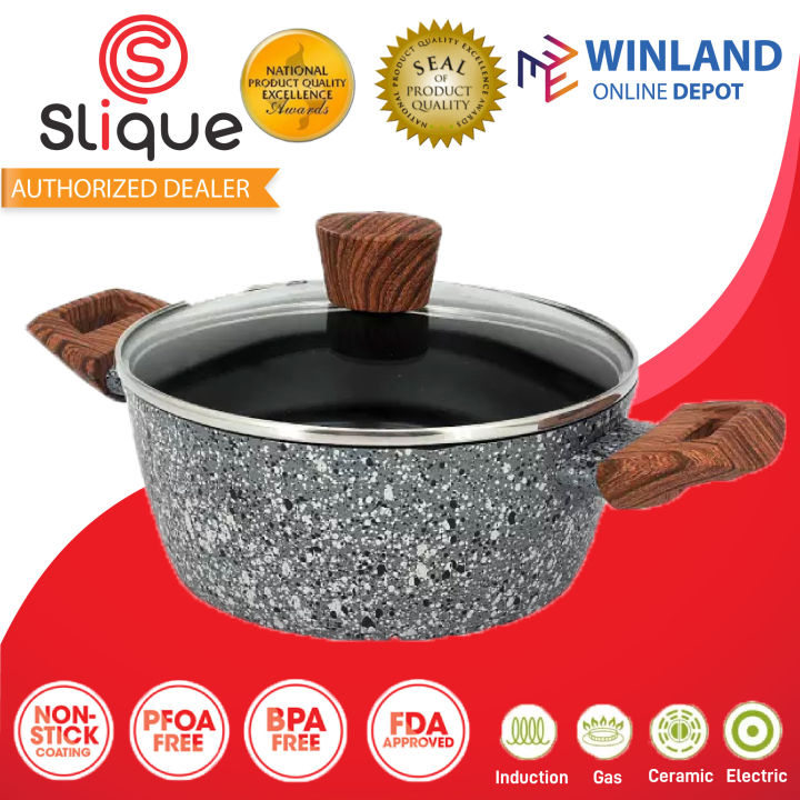 Slique by Winland Granite Dutch Oven Casserole Premium Multi Layer Non ...