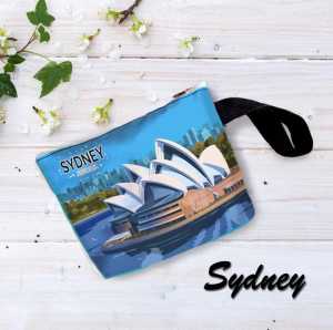 dompet koin/kartu lucu printing kanvas oleh-oleh sydney
