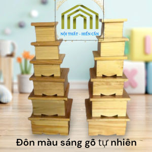 Đôn Vuông Mầu Gỗ Tự Nhiên Kê Bát Hương Tượng Thần Tài  Vật Phẩm Phong Thủy Mỹ Nghệ Giá Rẻ