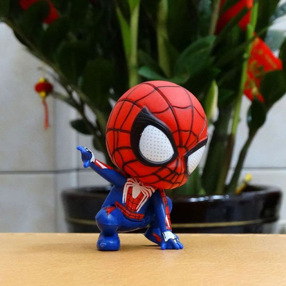 Spider-man Action Figure Q Cute Car Home Decor Collectibles Toy Gift Doll