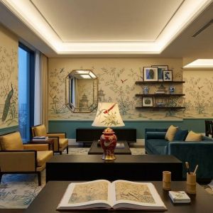 Đèn Bàn Gốm Cổ Điển Chao Lụa Họa Tiết Chim Hoa - Sang Trọng & Đẳng Cấp