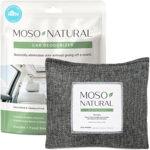 Moso Natural Car Odor Eliminator & Charcoal Odor Absorber Bamboo Charcoal Air Purifying Bag for Cars Trucks SUVs RVs & Boats — Unscented Deodorizer Lasts 2 Years HGTV Editors Pick