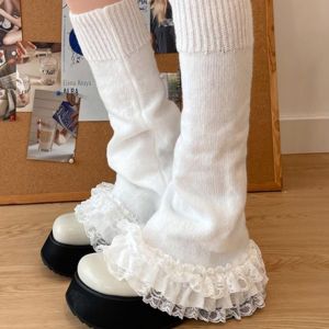 MINIYX Autumn Winter Leg Stockings Elasticity Y2K Knee Socks JK Knitted Leg Warmers for Women