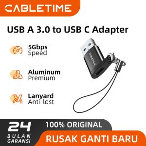 CABLETIME USB A to USB-C Adapter Konektor Converter Mini 3A