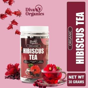 Diva Organics Natural Hibiscus Tea Wellness Drink Vitamin Boost Beauty Inside Out Antioxidant Herbal