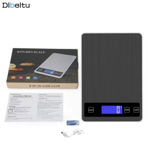 Timbangan Dapur Digital Multifungsi USB 5Kg - Desain Elegan Warna Abu Tua/Space Grey