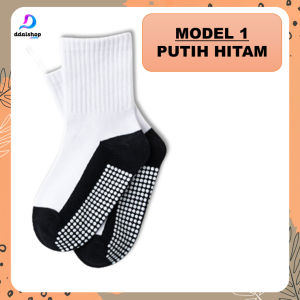 Kaos Kaki Anak Sekolah SMP SMA Laki Laki Perempuan Dewasa Bahan Tebal Polos Hitam Putih Anti Slip Minliu Import