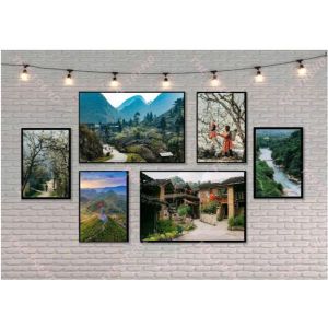 (HCM) Tranh treo tường cảnh núi rừng Tây Bắc Binbin TB01 kèm đinh treo chuyên dụng