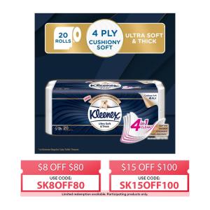 Kleenex Ultra Soft And Thick 4-Ply Toilet Tissue - 20 Rolls