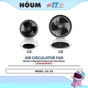 HOUM Air Circulator Fan C6 6” / C8 8” Table Desk Fan with 3 Speed 360° Air Circulation Quiet Operation & Energy Saving