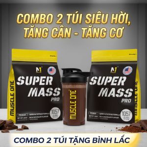 Combo 2 Túi SUPER MASS PRO 500g – Mass Tăng Cân Tăng Cơ 1057 Kcal – Mass Gainer Cho Người Gầy – MUSCLE ONE