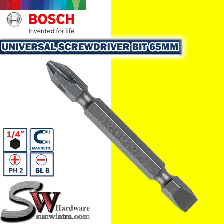 Bosch Universal Double Ended Screwdriver Bit PH2 SL6 X 65MM 2608522265