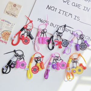 DRESSPLUS Mini Dumbbell Fitness Keychain Hand-Woven Weight Plate Gym Lover Key chain Fashion Anti-Lost Nylon Rope Pendant Gym Gifts