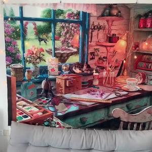 Ready stock sa local warehouseBeautiful Snow Mountain Scenery Backdrop ins Wall tapestry for bedroom decoration healing-style tapestry
