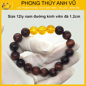 Vòng tam hợp quý nhân thân tý thìn chất liệu mắt hổ đỏ nâu - size 8 10 12ly cho người mệnh thổ mệnh hỏa - có khai quang điểm nhãn may mắn tài lộc - bảo hành 12 tháng - PHONG THỦY ANH VŨ