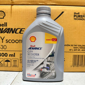 Nhớt Cao Cấp Xe Tay Ga Cao Cấp SHELL ADVANCE CITY SCOOTER 10W-30 - 10W-40 800ML Jaso MB API SP