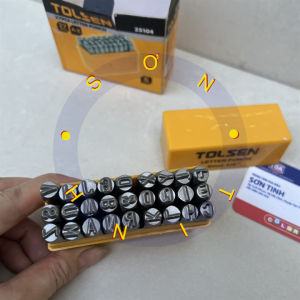 Bộ Đóng Chữ 27 Chữ 6mm Từ A Tới Z TOLSEN 25104 Bộ Dập Chữ Bình Hơi Đột Chữ khung xe máy 6mm