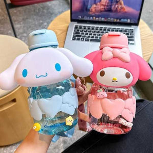 Botol Minum Anak Sekolah Sanrio Sedot Botol Minum Anak 3D Tritan 850ml Kuromi Melody Cinnamoroll A2371