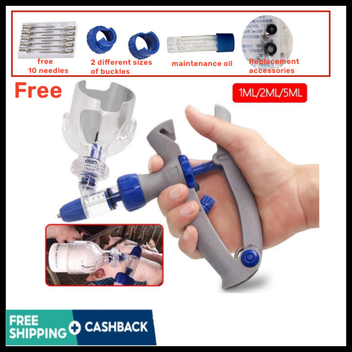 5ML Vaccine Injection Syringe for Animals Chicken Duck Pig Cow Sheep ...