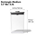 OXO Houseware Steel POP Container Rectangle - 2.5L (BPA-Free & Stainless Steel Cap). 