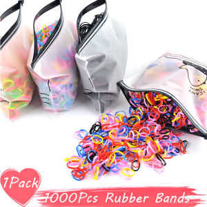 1000Pcs/Pack Colorful Disposable Rubber Bands Gum For Ponytail Holder Elastic Hair Bands Fashion Hair Accessories