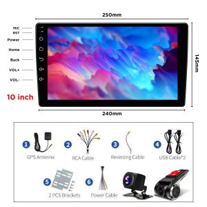 [4G+32G Qled Touch Screen] Carplay & Android Auto 9"/10inch Car Radio Stereo Quad Core 2Din Bluetooth MP5 Multimedia Video Player GPS Navigation/ Wifi/Bluetooth