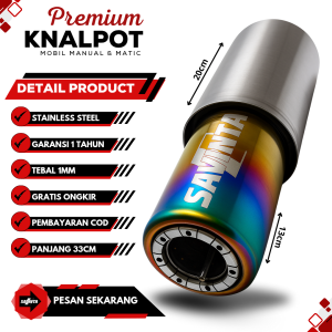 SAVINTA Knalpot Mobil GBSv3 Full Stainles 33cm Rainbow