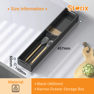 Storix Aluminum Smart Spaces Multifunction Kitchen Drawer Organizer with Adjustable Divider for Flatware Cutlery Storage